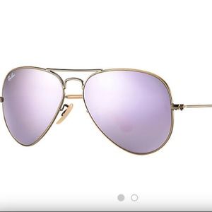Ray Ban Aviator Flash Lens Sunglasses - Lilac